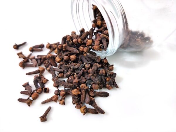 Glass jar filled with whole cloves