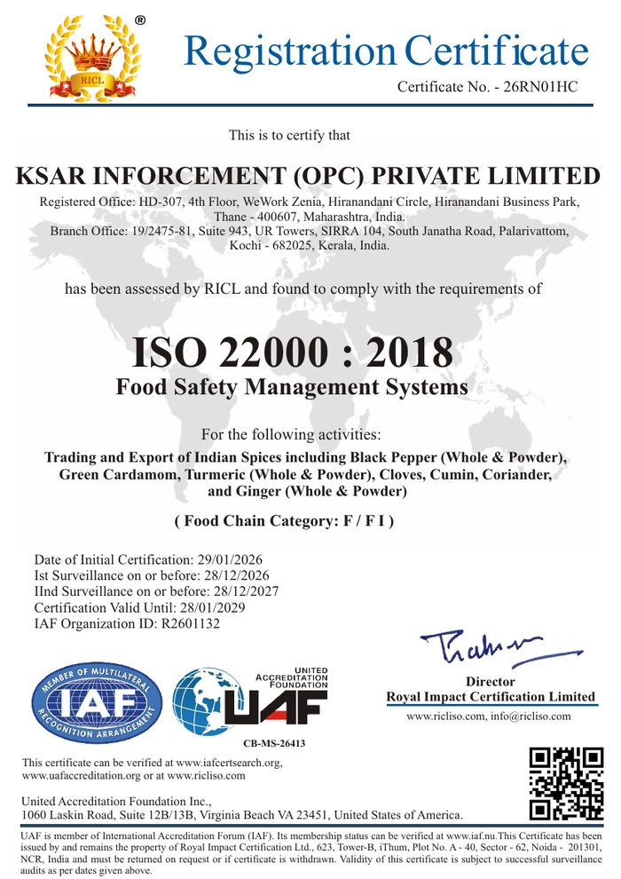 ISO 22000 certificate